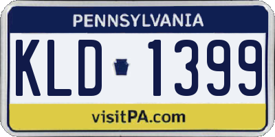 PA license plate KLD1399