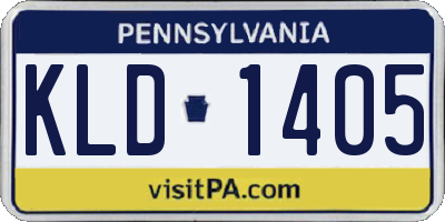 PA license plate KLD1405