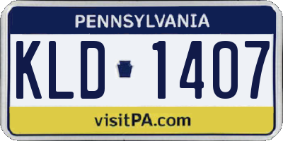 PA license plate KLD1407
