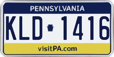 PA license plate KLD1416