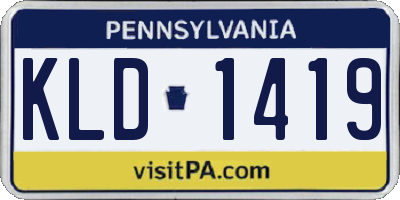 PA license plate KLD1419