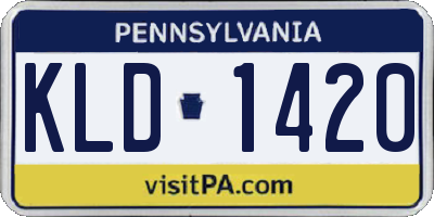 PA license plate KLD1420