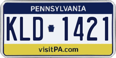 PA license plate KLD1421
