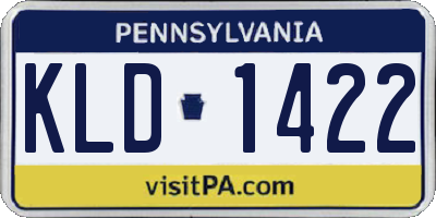 PA license plate KLD1422