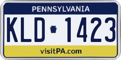 PA license plate KLD1423