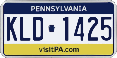 PA license plate KLD1425