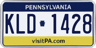 PA license plate KLD1428