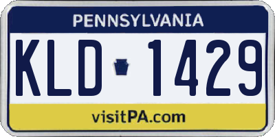 PA license plate KLD1429
