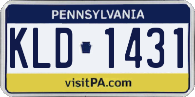 PA license plate KLD1431