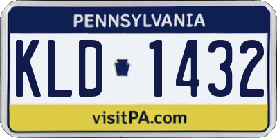 PA license plate KLD1432