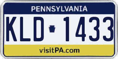 PA license plate KLD1433
