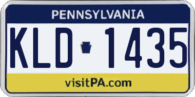 PA license plate KLD1435