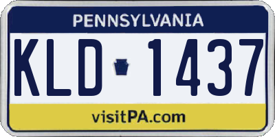 PA license plate KLD1437