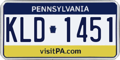 PA license plate KLD1451