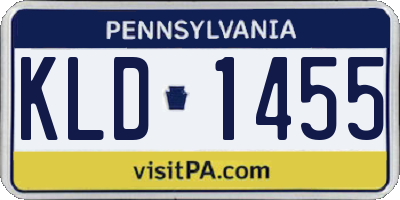 PA license plate KLD1455