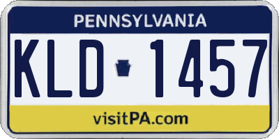 PA license plate KLD1457