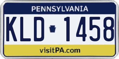 PA license plate KLD1458