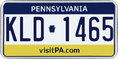 PA license plate KLD1465