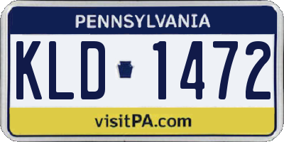 PA license plate KLD1472