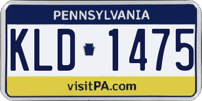 PA license plate KLD1475