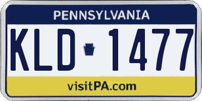 PA license plate KLD1477