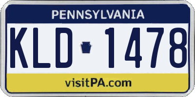 PA license plate KLD1478