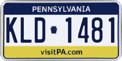 PA license plate KLD1481