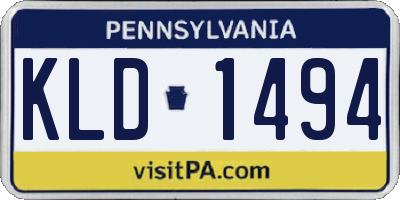 PA license plate KLD1494