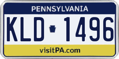 PA license plate KLD1496
