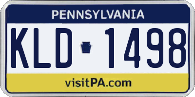 PA license plate KLD1498