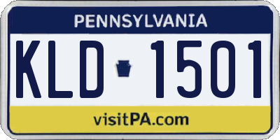 PA license plate KLD1501
