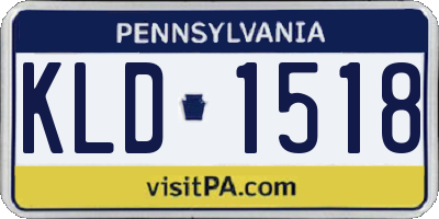 PA license plate KLD1518