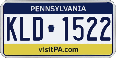 PA license plate KLD1522