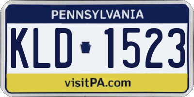 PA license plate KLD1523