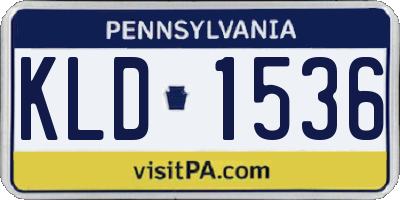 PA license plate KLD1536