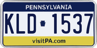 PA license plate KLD1537