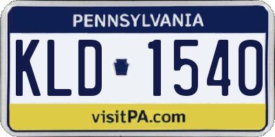 PA license plate KLD1540