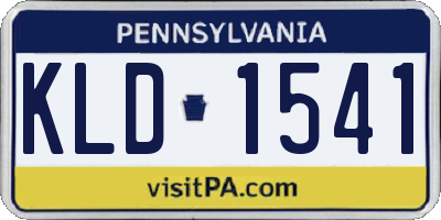 PA license plate KLD1541