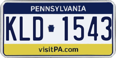 PA license plate KLD1543