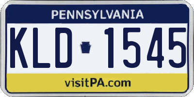 PA license plate KLD1545