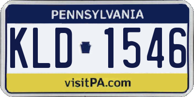 PA license plate KLD1546