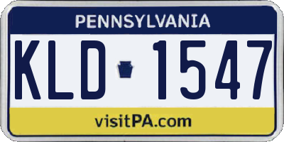 PA license plate KLD1547