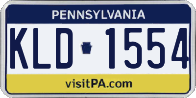 PA license plate KLD1554