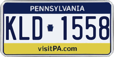 PA license plate KLD1558