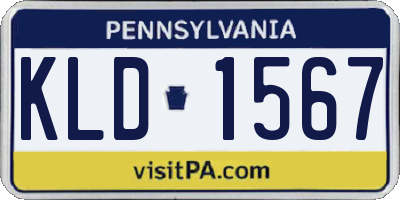 PA license plate KLD1567