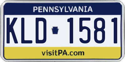 PA license plate KLD1581