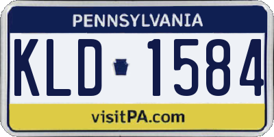 PA license plate KLD1584