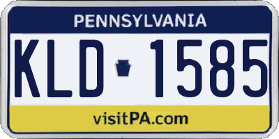 PA license plate KLD1585
