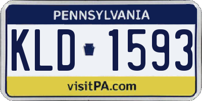 PA license plate KLD1593