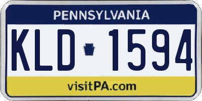 PA license plate KLD1594